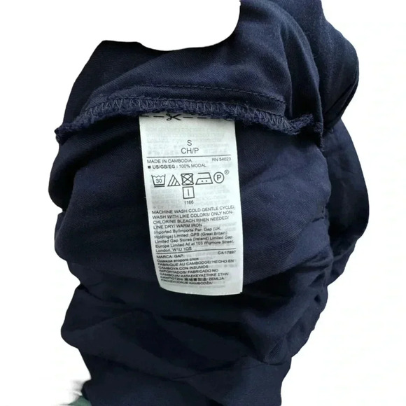 Gap Navy Blue Button Down Dress with Tie Waist Long Sleeve Small Knee Length - Picture 13 of 13